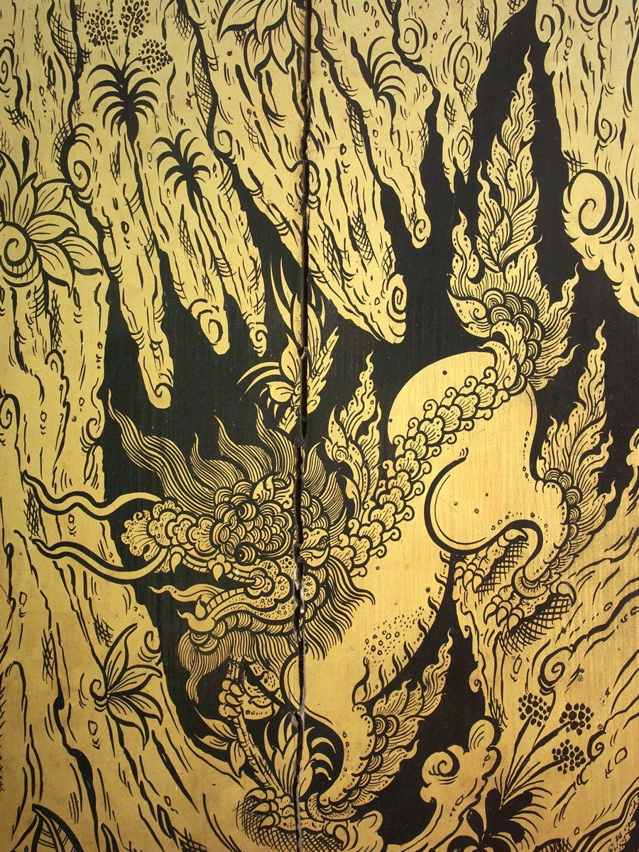 ลายรดน้ำ วัดนางนอง